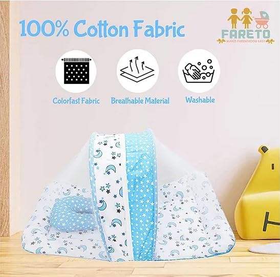 Infantbond Baby Mattress with net | Baby Carry Bag | 4 Pcs Bedding Set | Grey Sprial (0-6 Months) (Full Set)