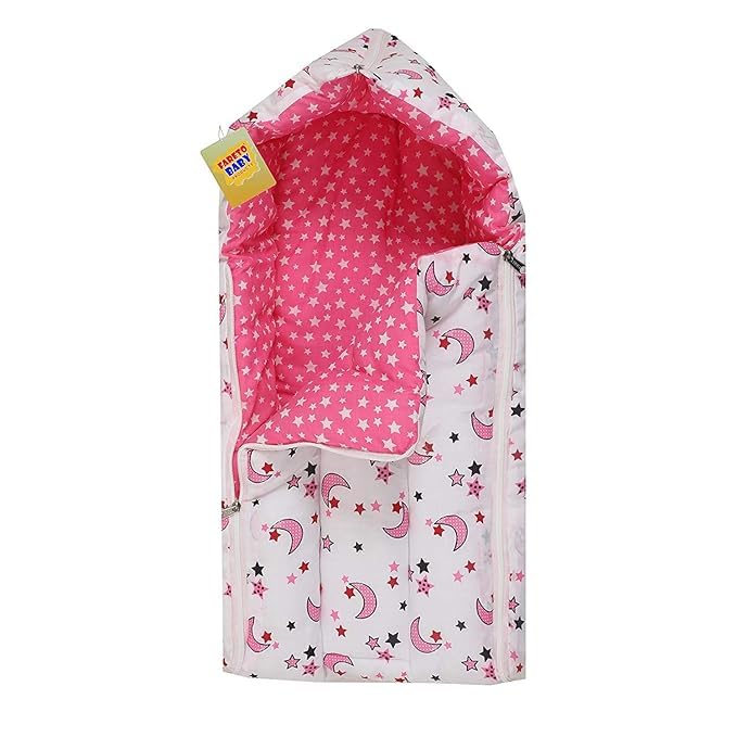 Infantbond Baby Mattress with net | Baby Carry Bag | 4 Pcs Bedding Set | Grey Sprial (0-6 Months) (Full Set)