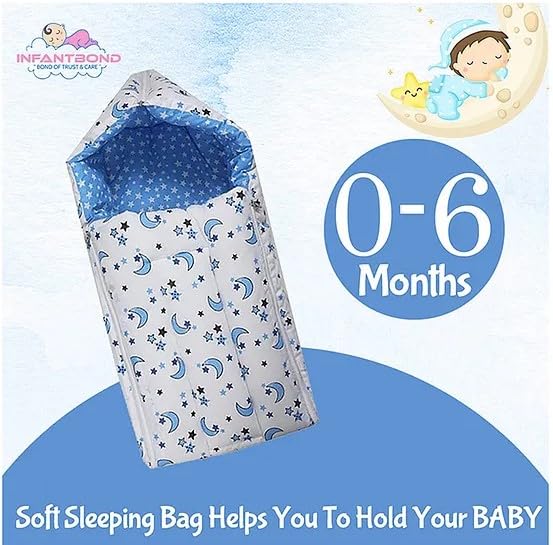 Infantbond Baby Mattress with net | Baby Carry Bag | 4 Pcs Bedding Set | Grey Sprial (0-6 Months) (Full Set)