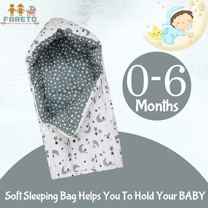 Infantbond Baby Mattress with net | Baby Carry Bag | 4 Pcs Bedding Set | Grey Sprial (0-6 Months) (Full Set)