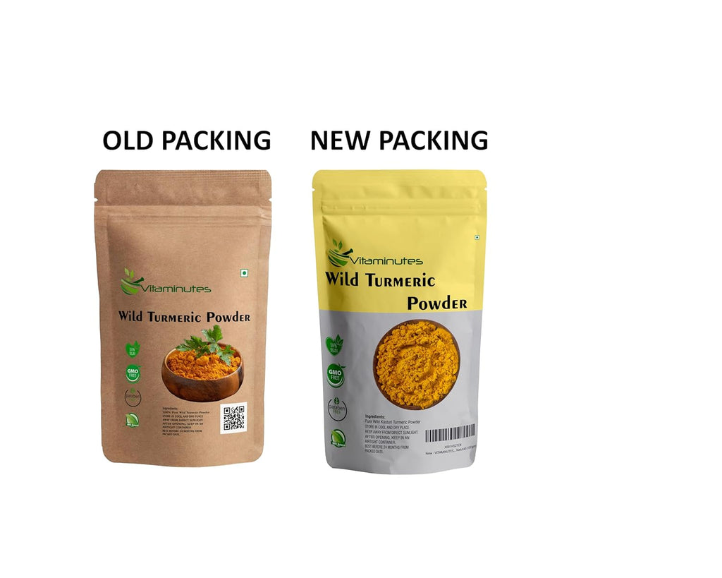 VITAMINUTES Bio Organic Wild Turmeric Powder For Skin And Face Care [Curcuma Aromatica/Jangli Haldi/Kasturi Manjal/Kasturi Haldi Powder] | Skin Whitening (100% Pure & Natural) (100 Gm)