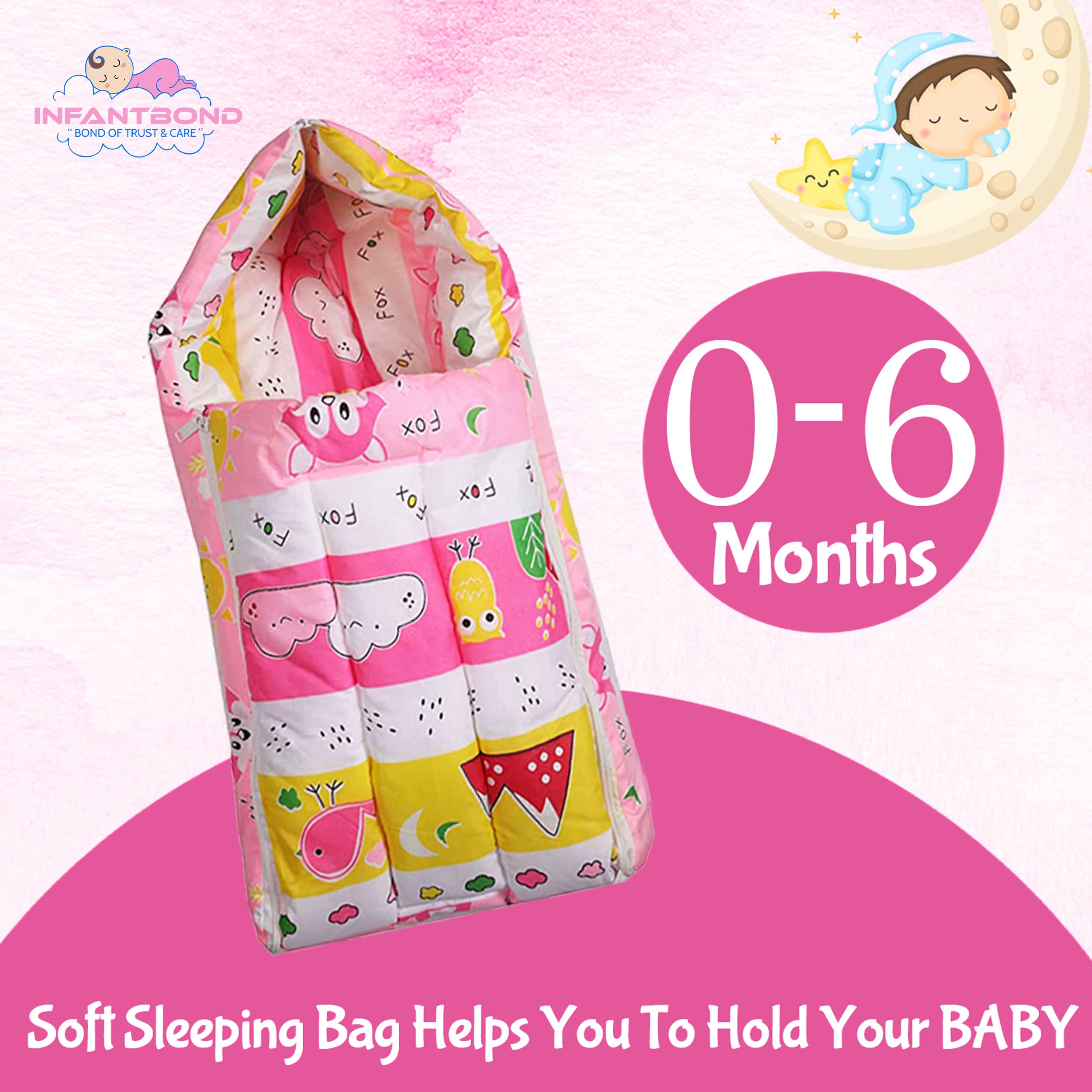 Infantbond Baby Mattress with net | Baby Carry Bag | 4 Pcs Bedding Set | Grey Sprial (0-6 Months) (Full Set)
